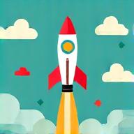 Symbol einer Rakete für den Launch.