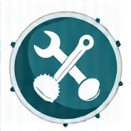 Symbol eines Schraubenschlüssels und eines Rettungsrings für Support.